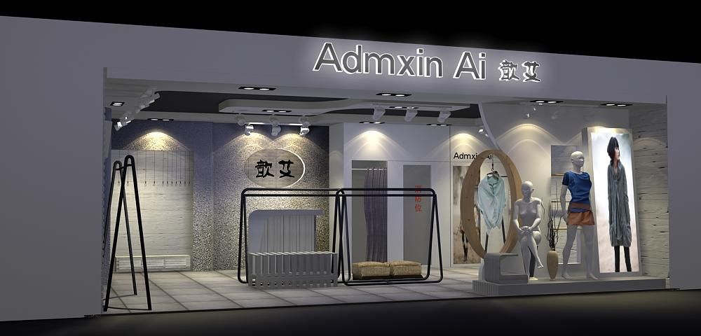 店铺设计 展示设计 3D效果图 服装店铺设计案