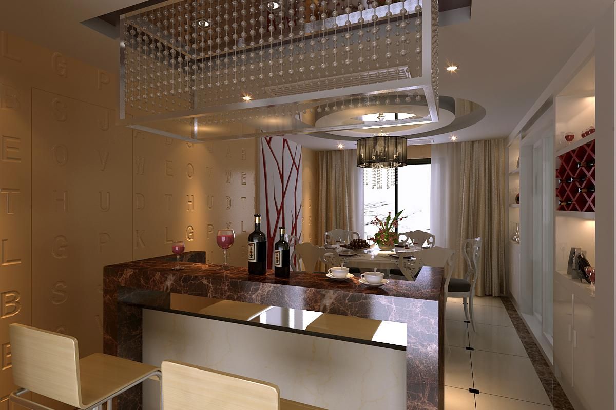 别墅餐厅设计效果图案例图片-室内效果图-室内设计效果图