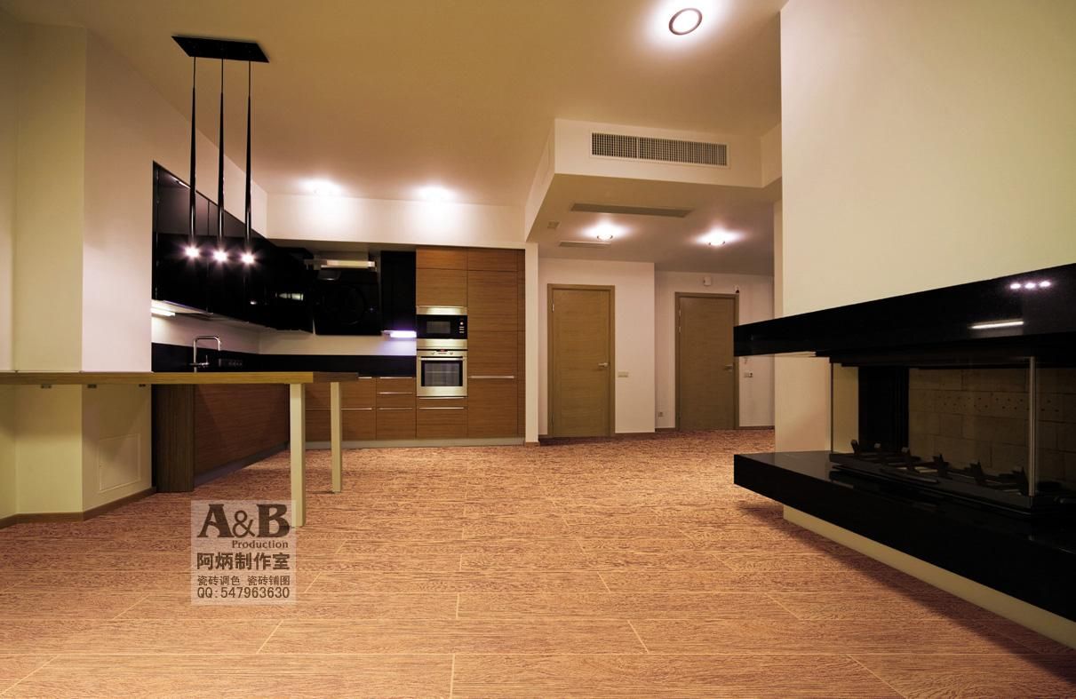 木纹砖样板 铺贴图 餐具案例图片-瓷砖设计铺铺