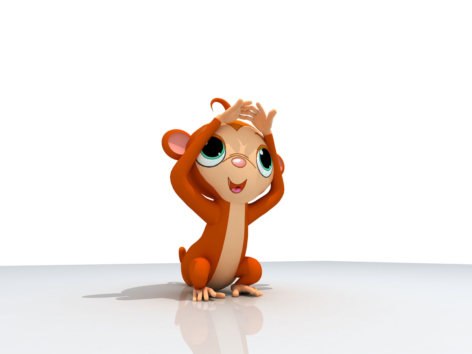 小猴子 3d 效果图案例图片 设计师厉文和老婆设计工作室的高清图片
