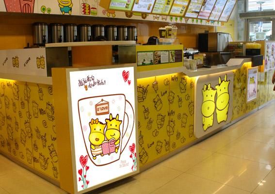 上海奶茶店装修设计自然的饮品外卖店室内设计甜品店面设计公司