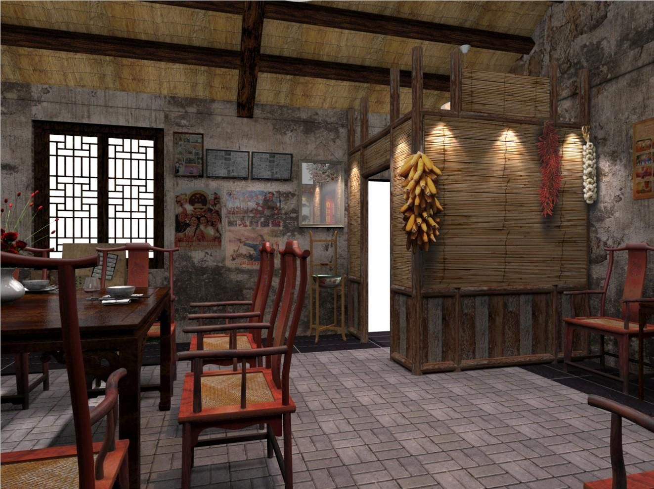 某主题餐厅包间装修设计制作-设计方案-设计案