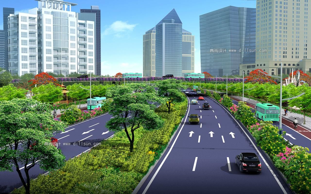 道路景观效果图 1234