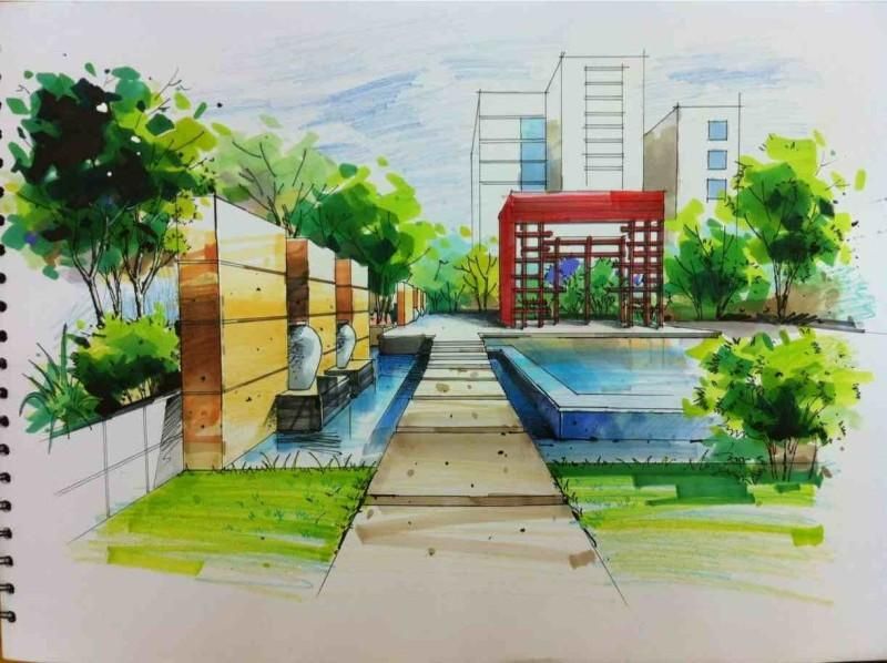 本科建筑手绘-建筑手绘-设计案例 - 设计师P.C