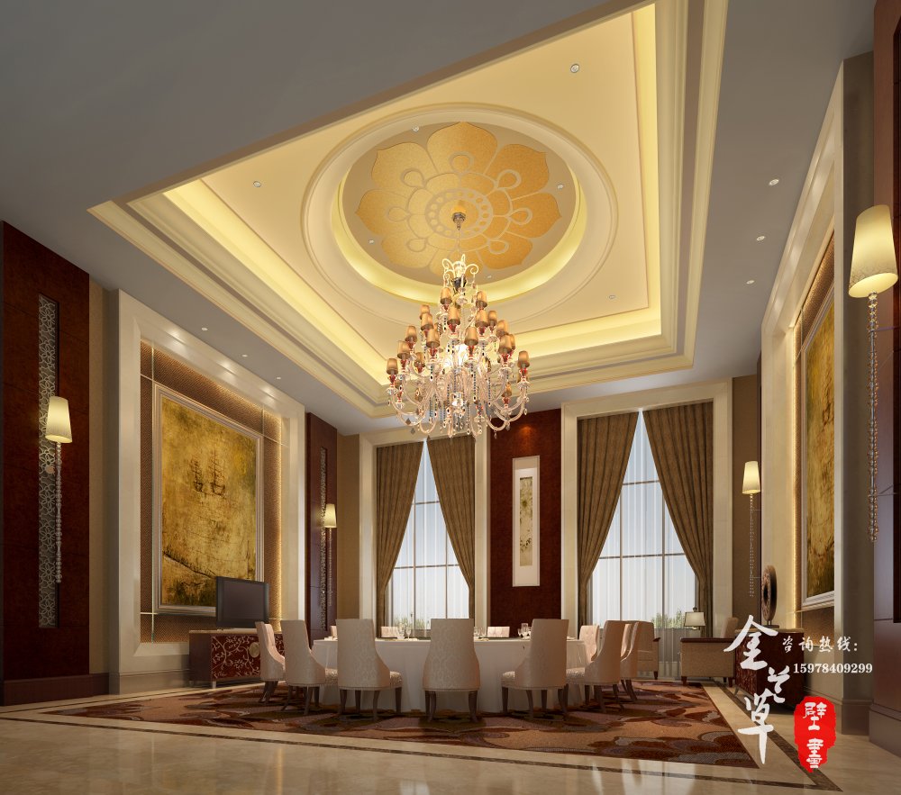 长垣县酒店壁画公司_酒店大堂壁画设计定制1