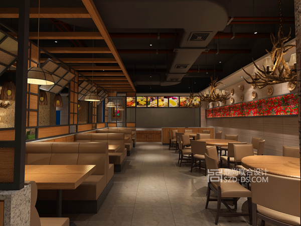 深圳粗米淡茶粗粮馆餐厅设计(壹海城店)123