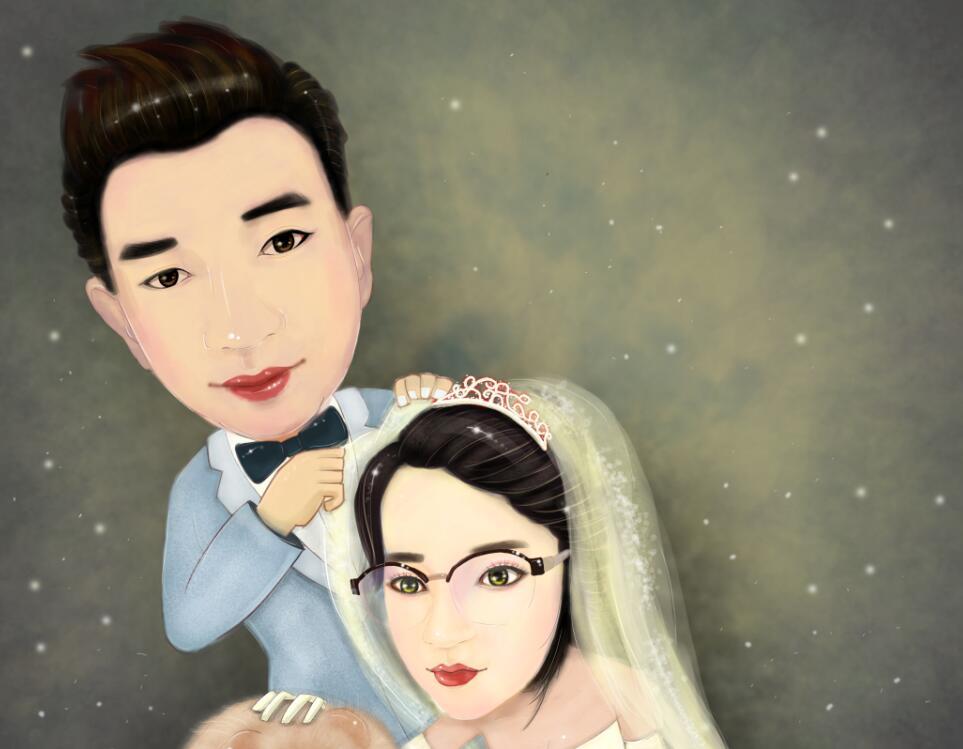 河南又一对俊男美女喜结连理走进婚姻的殿堂!(唯美插画婚纱照)
