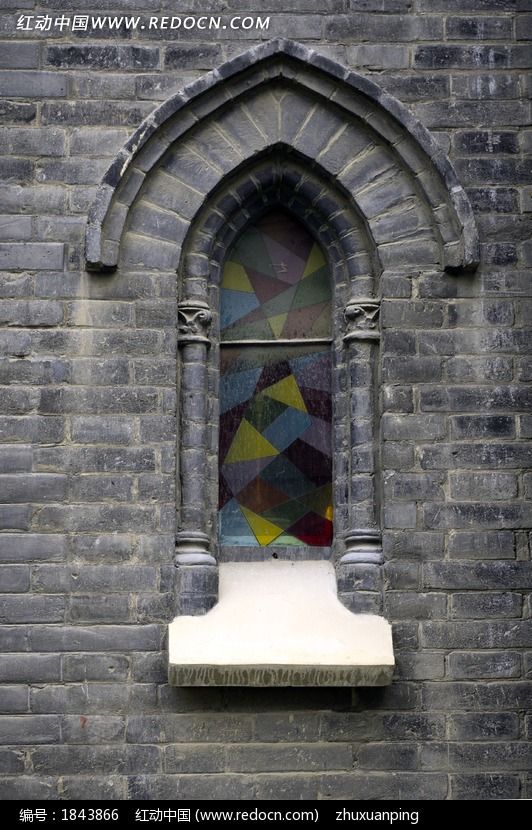教堂玻璃窗图片图片_建筑图片