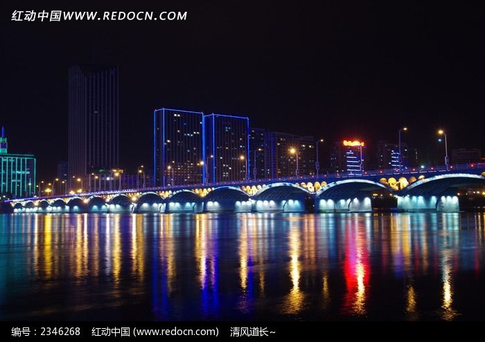 吉林松花江大桥夜景