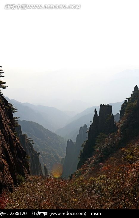 黄山秋天的山谷