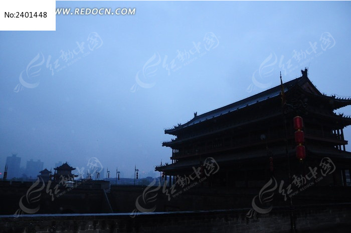 西安古城剪影图片_建筑摄影图片图片