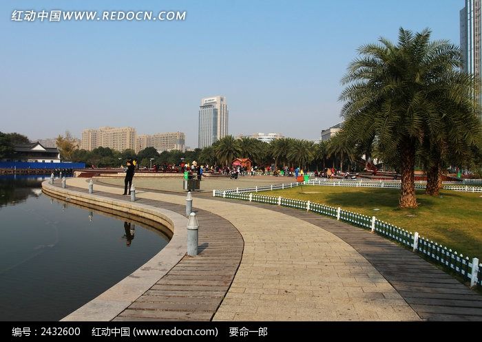 台州椒江公园湖景