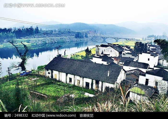 俯瞰婺源龙湾古村图片,高清大图_名胜古迹素材