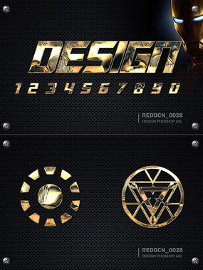 钢铁侠金属字体效果