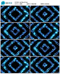 酒吧vj蓝色动感方形扩散运动led矩阵灯大屏幕背