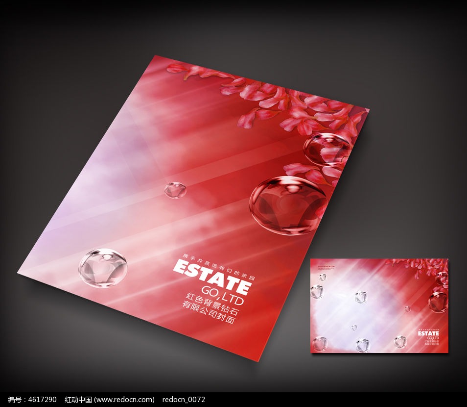 红色钻石宣传册封面设计_画册设计\/书籍\/菜谱图片素材