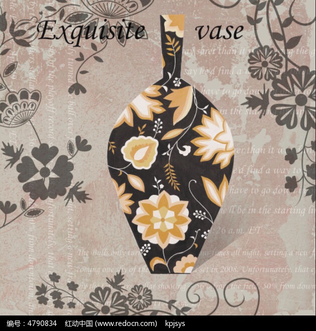 欧美花瓶装饰画模板_装饰画\/电视背景墙图片素