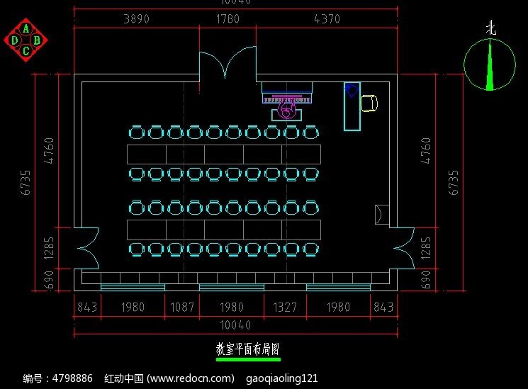 幼儿园教室平面布置CAD图纸_CAD图纸图片素