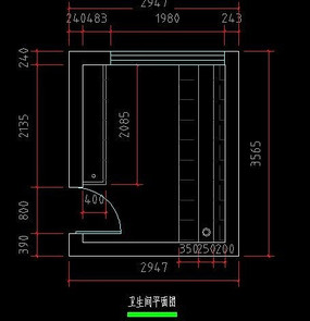 幼儿园卫生间平面cad图纸