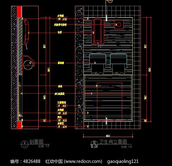 卫生间立面剖面施工图