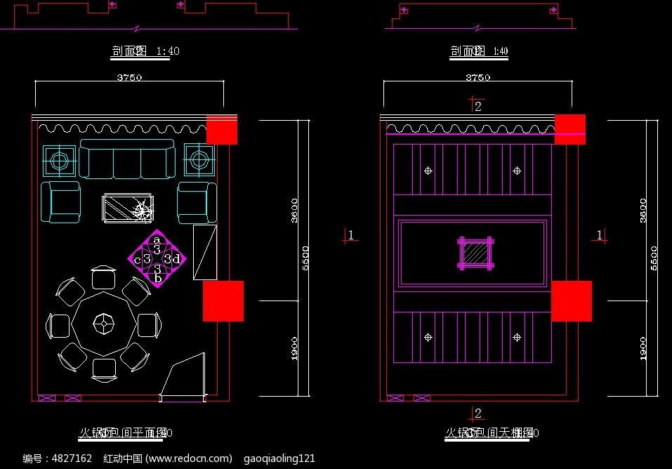 红动网提供室内装修精品原创素材下载,您当前访问作品主题是中式火锅店平面顶面设计图纸,编号是4827162,文件格式是CAD,建议使用AutoCAD 2017及以上版本打开文件,您下载的是一个压缩包文件,请解压后再使用设计软件打开,色彩模式是RGB,,素材大小 是40.54 KB,如果您喜欢本作品,请使用上方的分享功能,分享给您的朋友,可以给他们的设计工作带来便利。