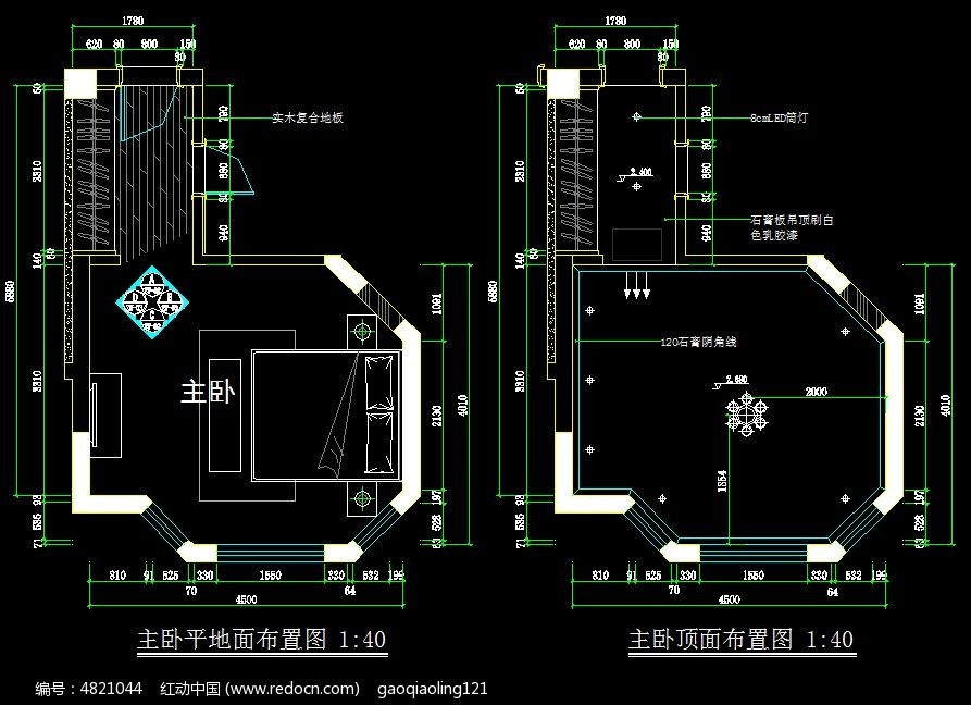 主卧室装修设计图纸_CAD图纸图片素材图纸中电弱ap图片
