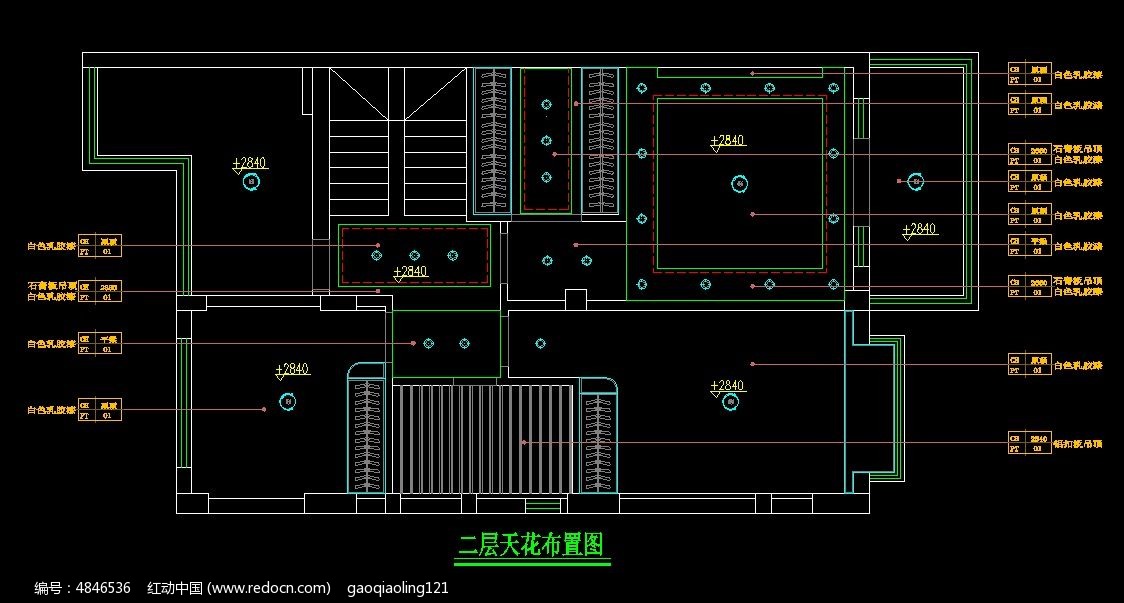 手绘天花吊顶布置图