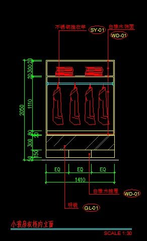 衣柜cad制图初学入门_cad内衣柜下载