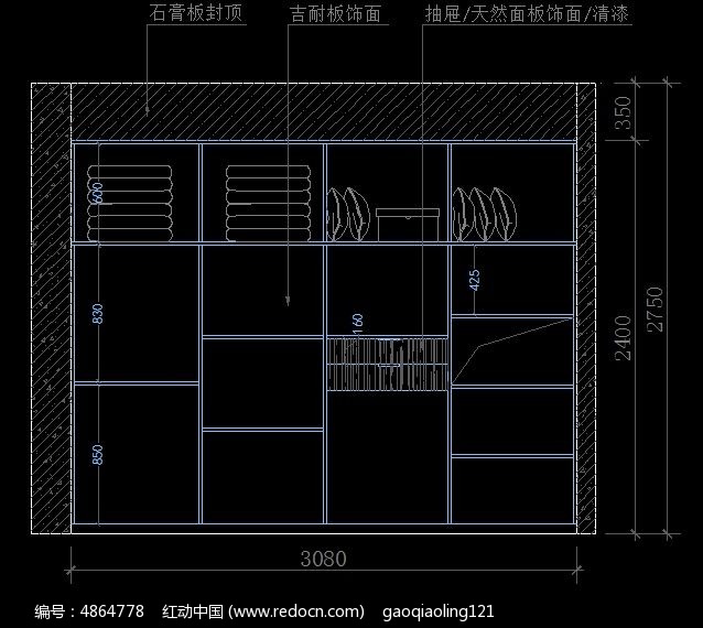 6米衣柜内部结构设计图  常用标准尺寸衣柜内部结构图集平面设计图