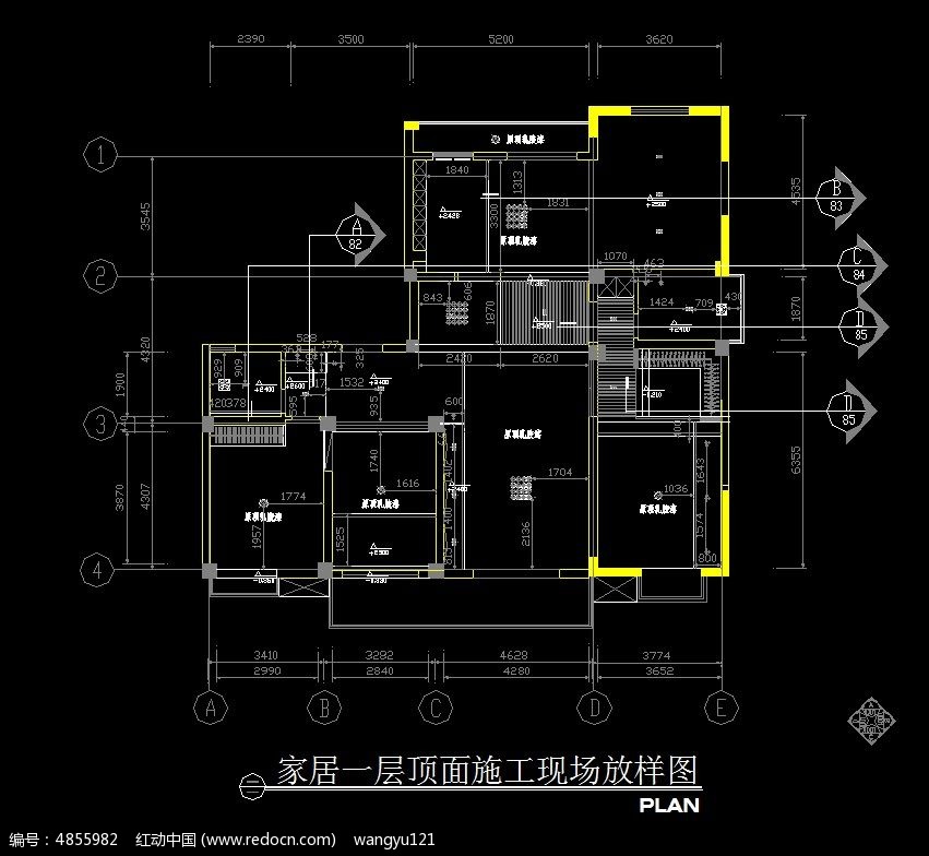 装修一层顶面施工放样图