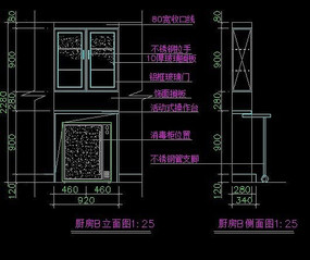 厨房立面剖面图