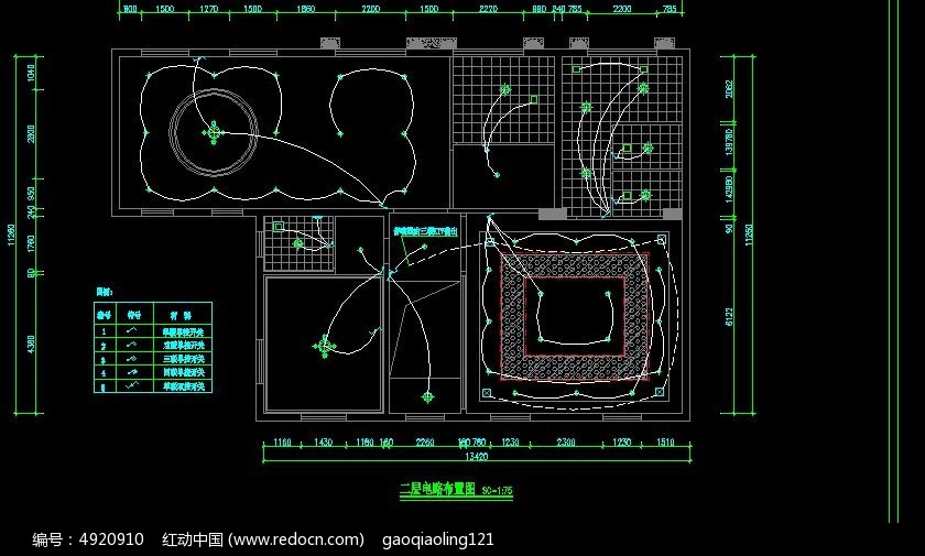 图纸车库布置图_CAD电路图片素材图纸标示线二楼图片