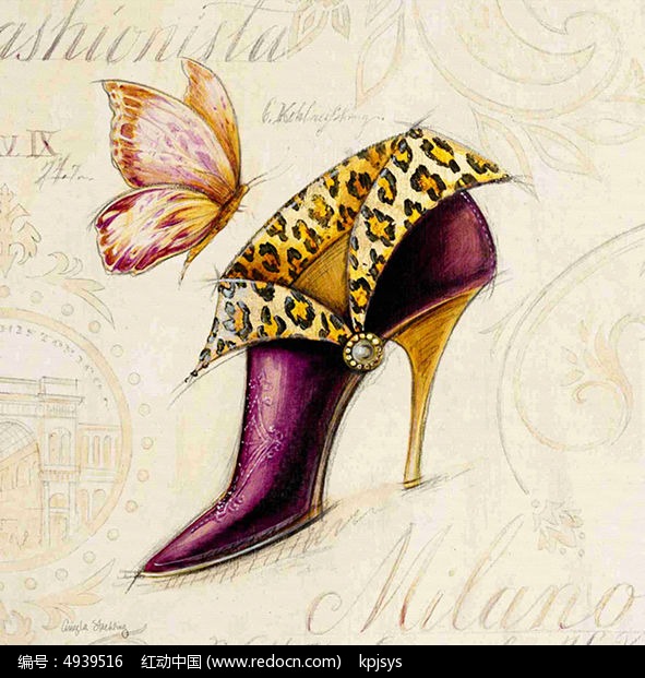 古典风格鞋子装饰画设计_装饰画\/电视背景墙图片素材