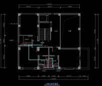 简欧别墅二楼水路布置图 cad