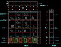 山村酒吧酒柜立面剖面尺寸图 cad