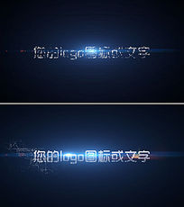 科技之光粒子logo文字AE模板