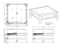 实木方形角几家具cad素材