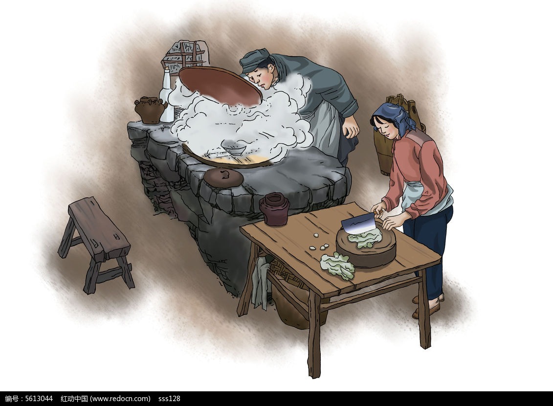 原创手绘做菜插画设计