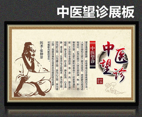 中医望诊psd展板挂画