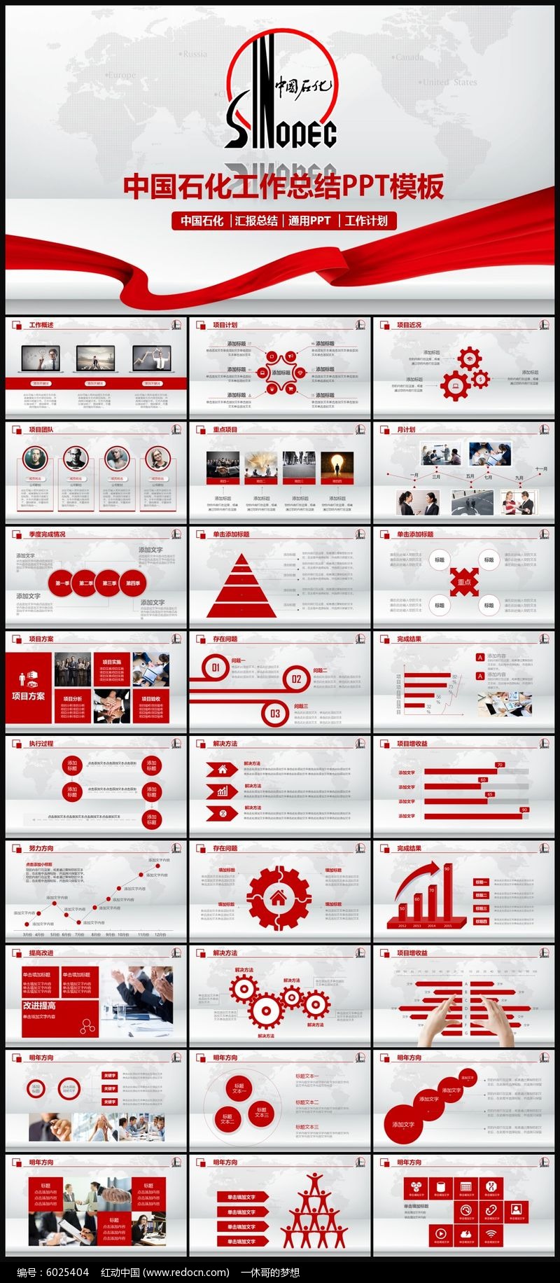 中国石化中石化石油化工PPT模板pptx素材下载
