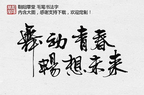 原创设计稿 字体设计/艺术字 书法字体 舞动激情唱响青春主题创意字