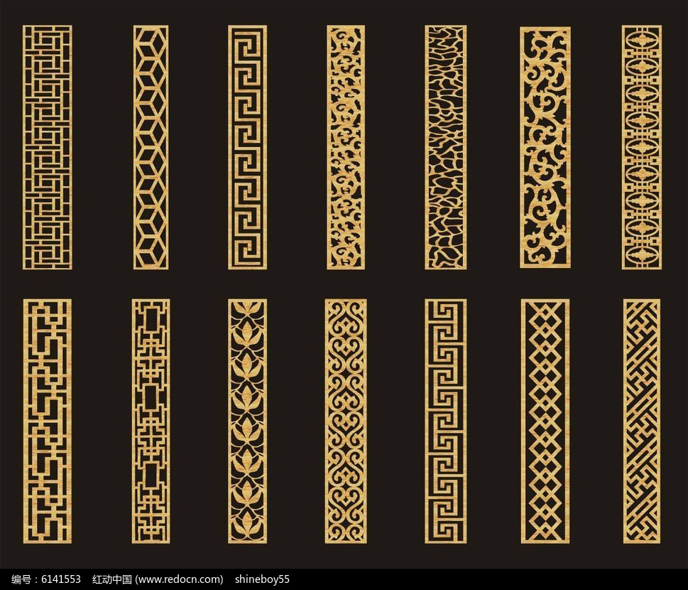 镂空木雕隔断cdr素材下载_雕刻图案设计图片