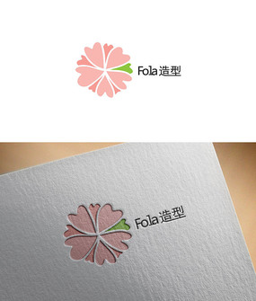 粉色花朵造型logo