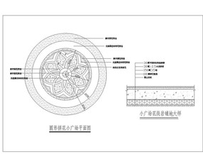 圆形拼花小广场平面图cad