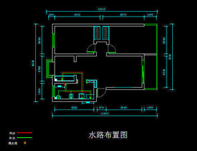 原创设计稿 cad图库 室内装修 水路布置图