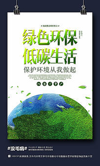 手绘地球创意环保海报设计