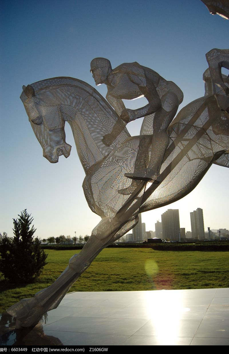 骑马者塑料雕塑小品