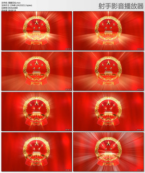 国徽闪光红星闪闪视频素材