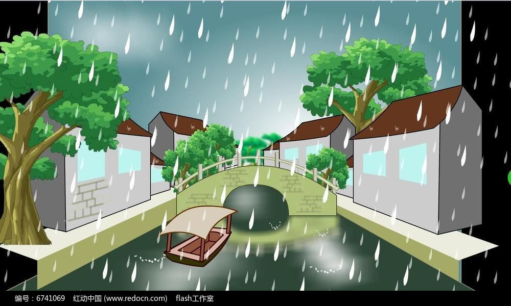 中国风烟雨江南flash动画素材下载(编号6741069)_红动