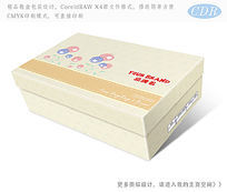 卡通图案底纹童鞋彩盒素材包装设计